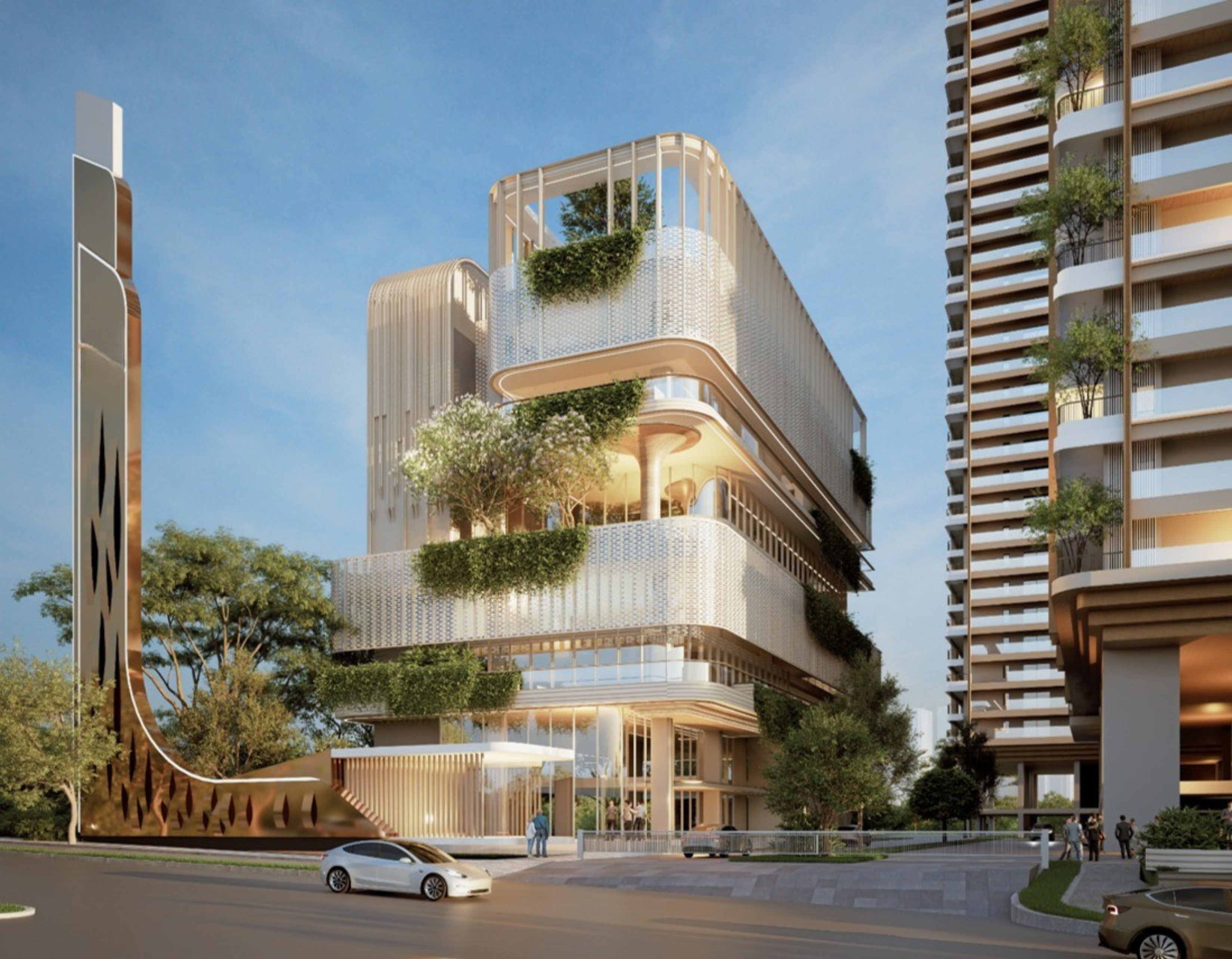 Grand G+7 Vertical Clubhouse & Sky Pool